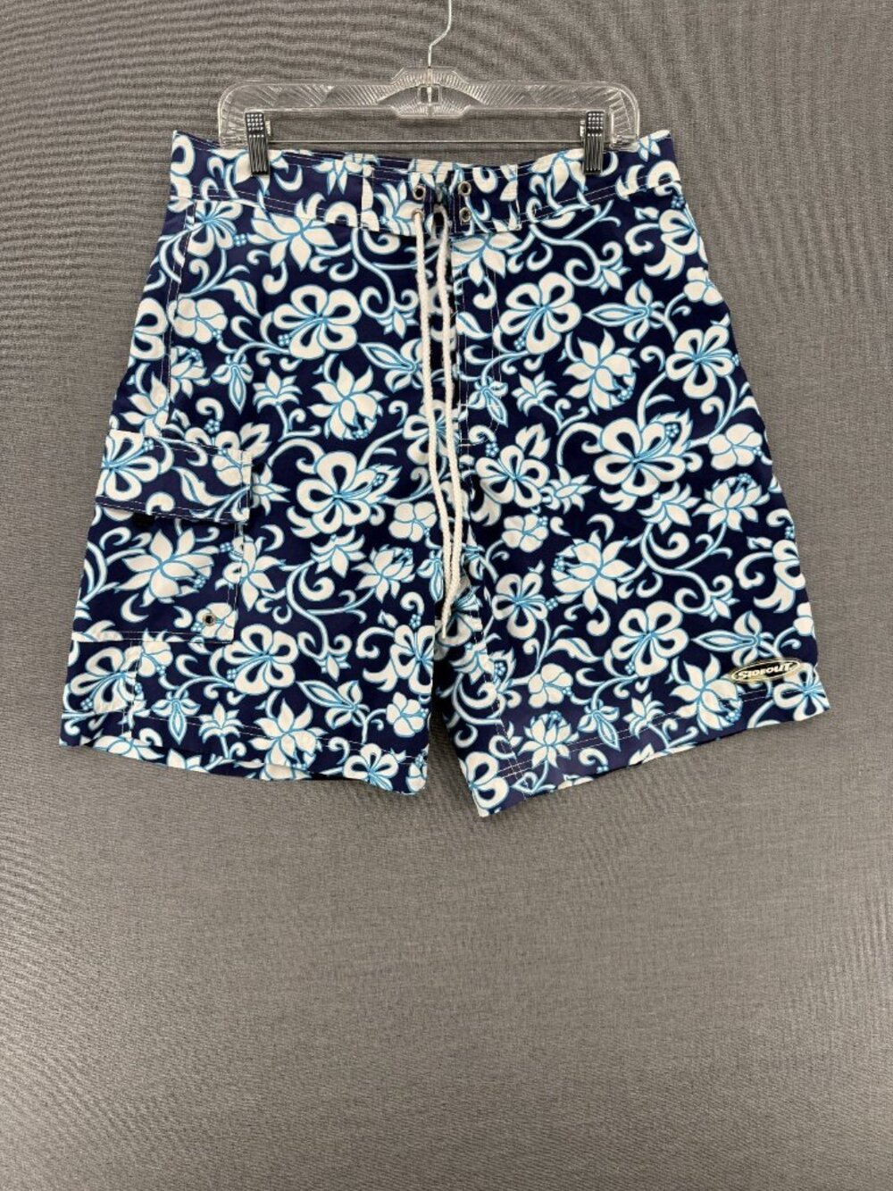 Vtg Sideout Board Shorts Mens 34 Floral Swim Trunks Drawstring Y2K